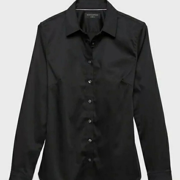 BANANA REPUBLIC Non-Iron Fitted Dress Shirt Long-Sleeved Button Size 10 - Picture 2 of 12